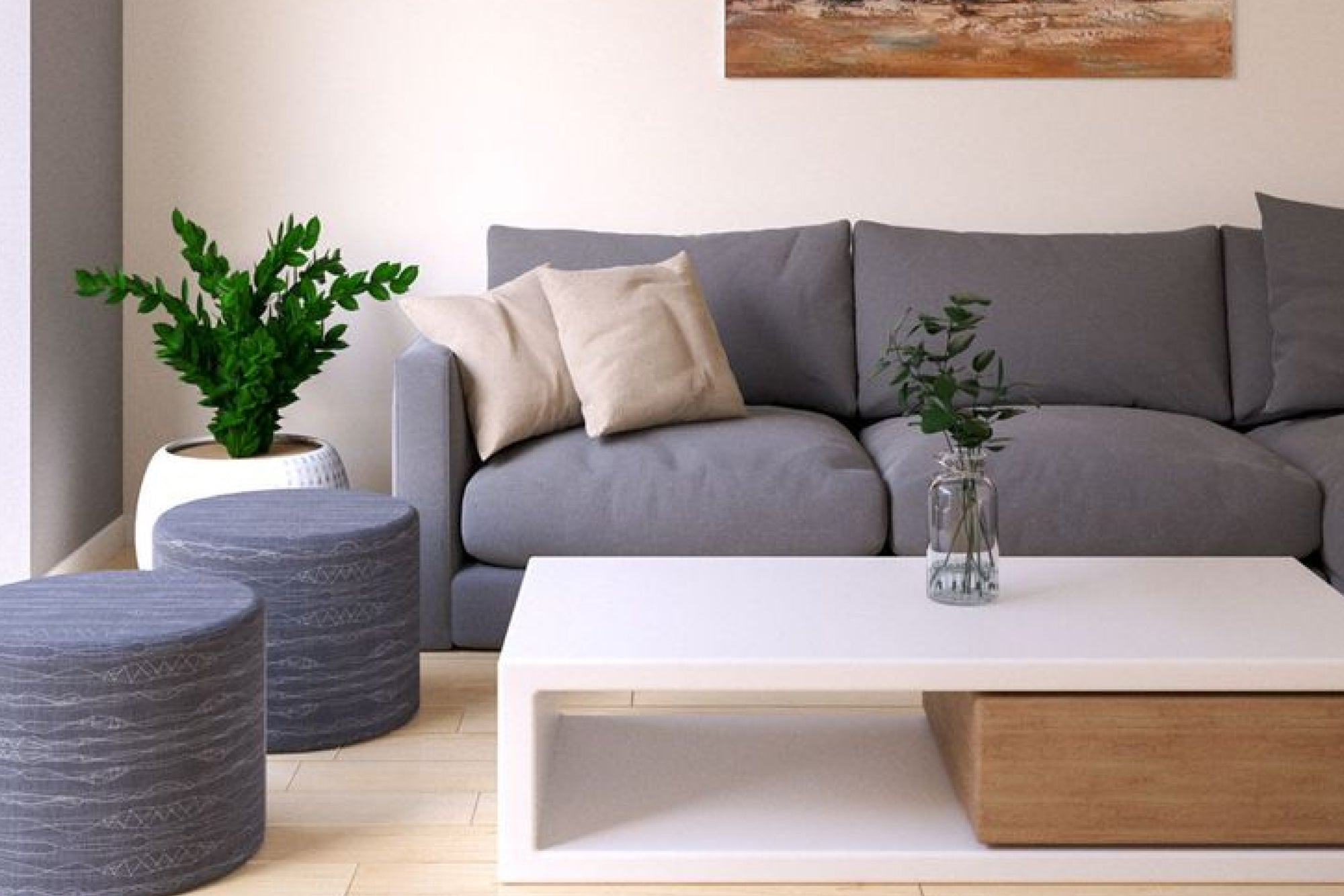 how to style grey couch