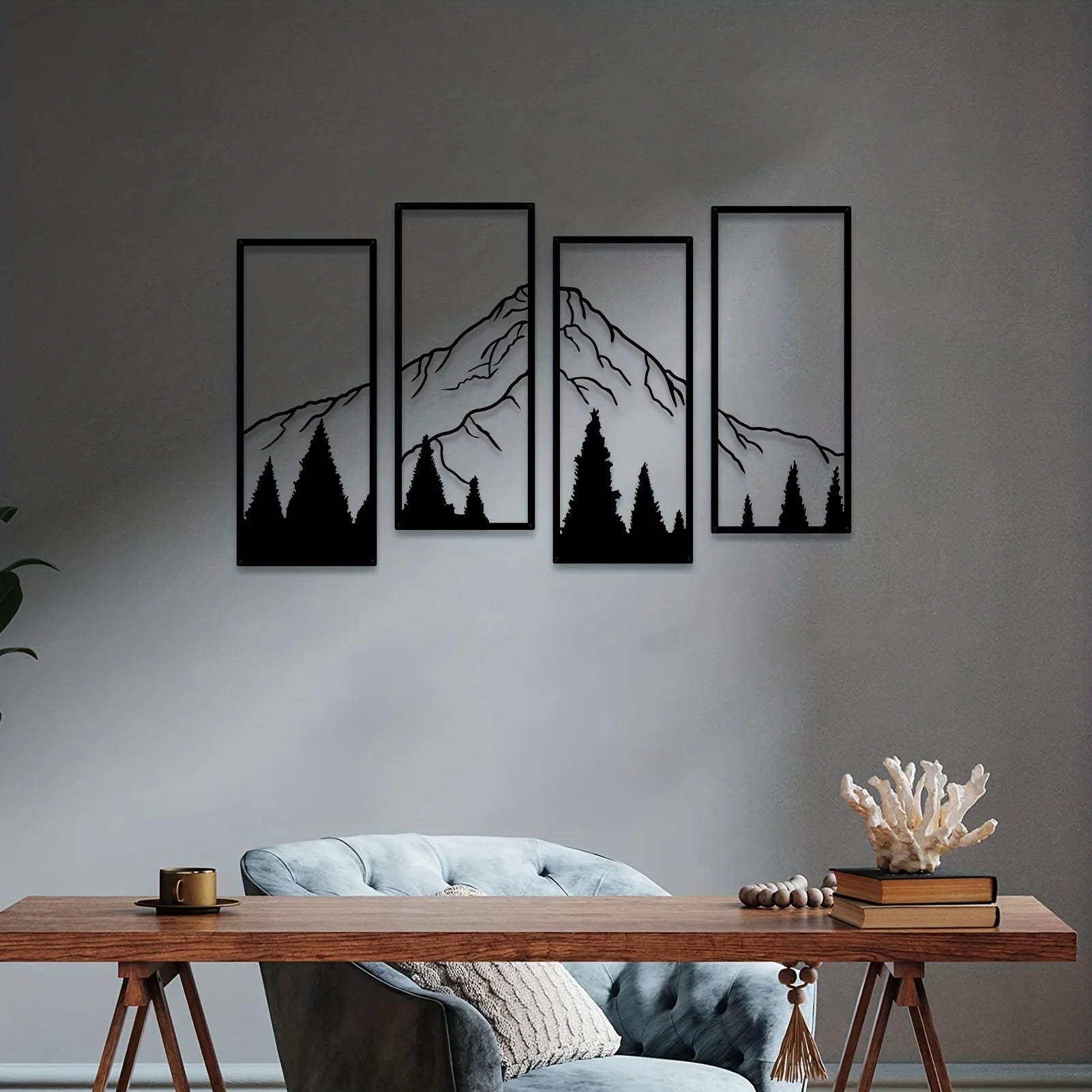 Minimalist Metal Mountain Wall Art