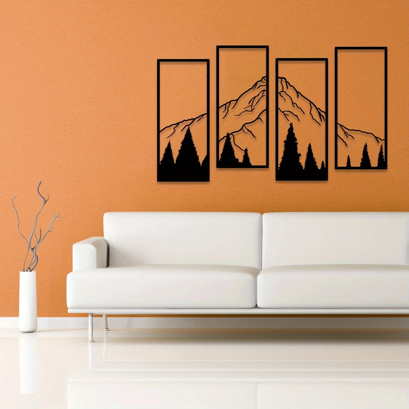 Minimalist Metal Mountain Wall Art