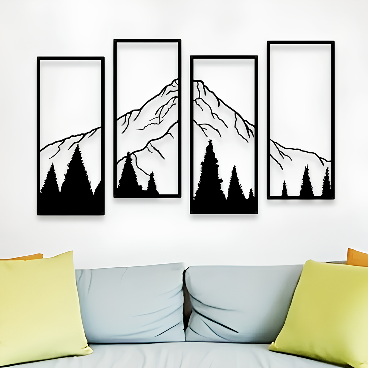 Minimalist Metal Mountain Wall Art