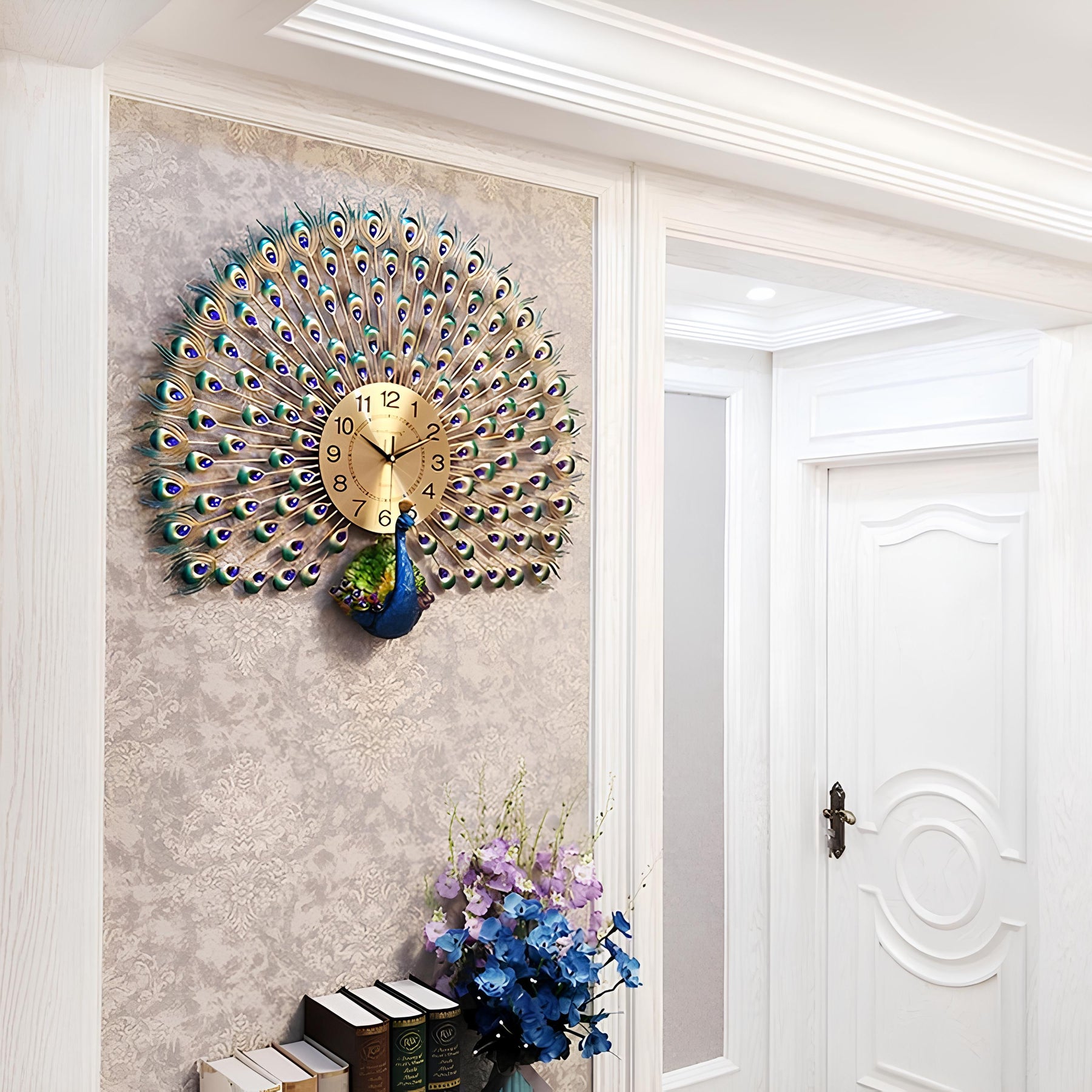 Majestic Peacock 3D Art Clock