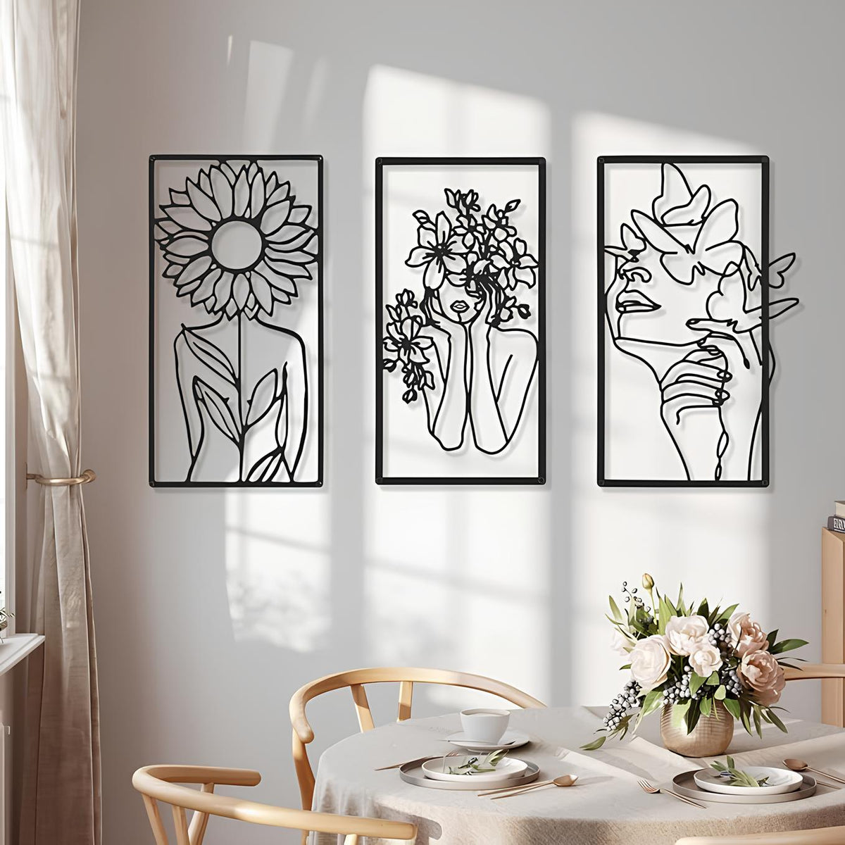 Golden Flora Metal Wall Art