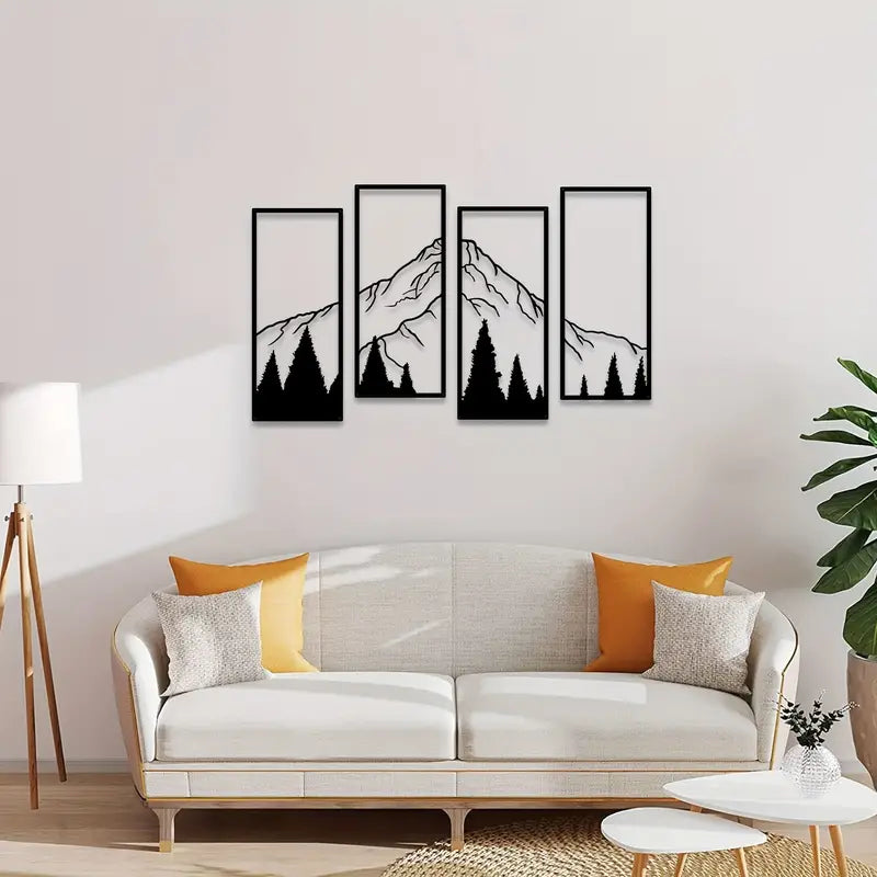 Minimalist Metal Mountain Wall Art