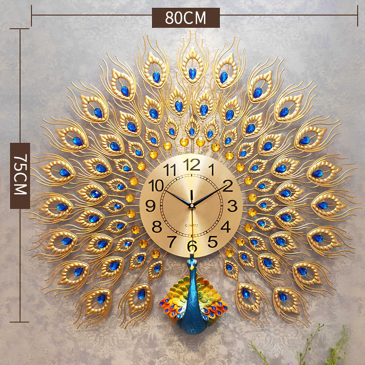 Majestic Peacock 3D Art Clock
