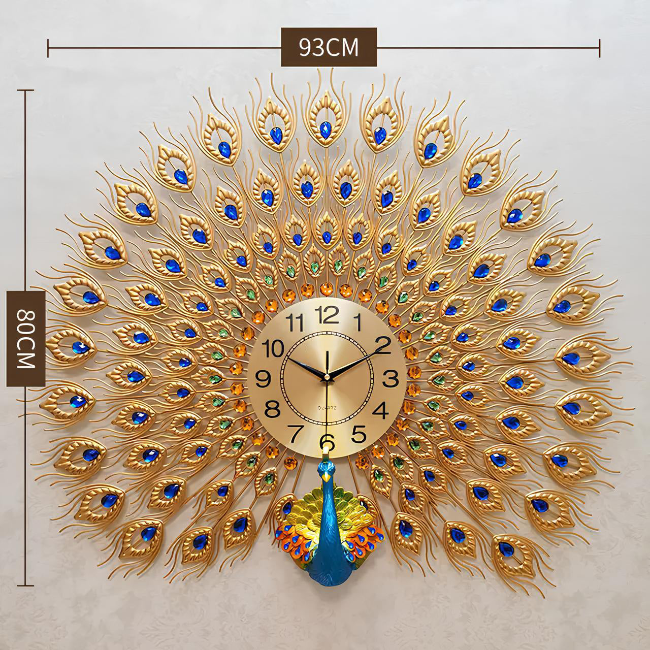 Majestic Peacock 3D Art Clock
