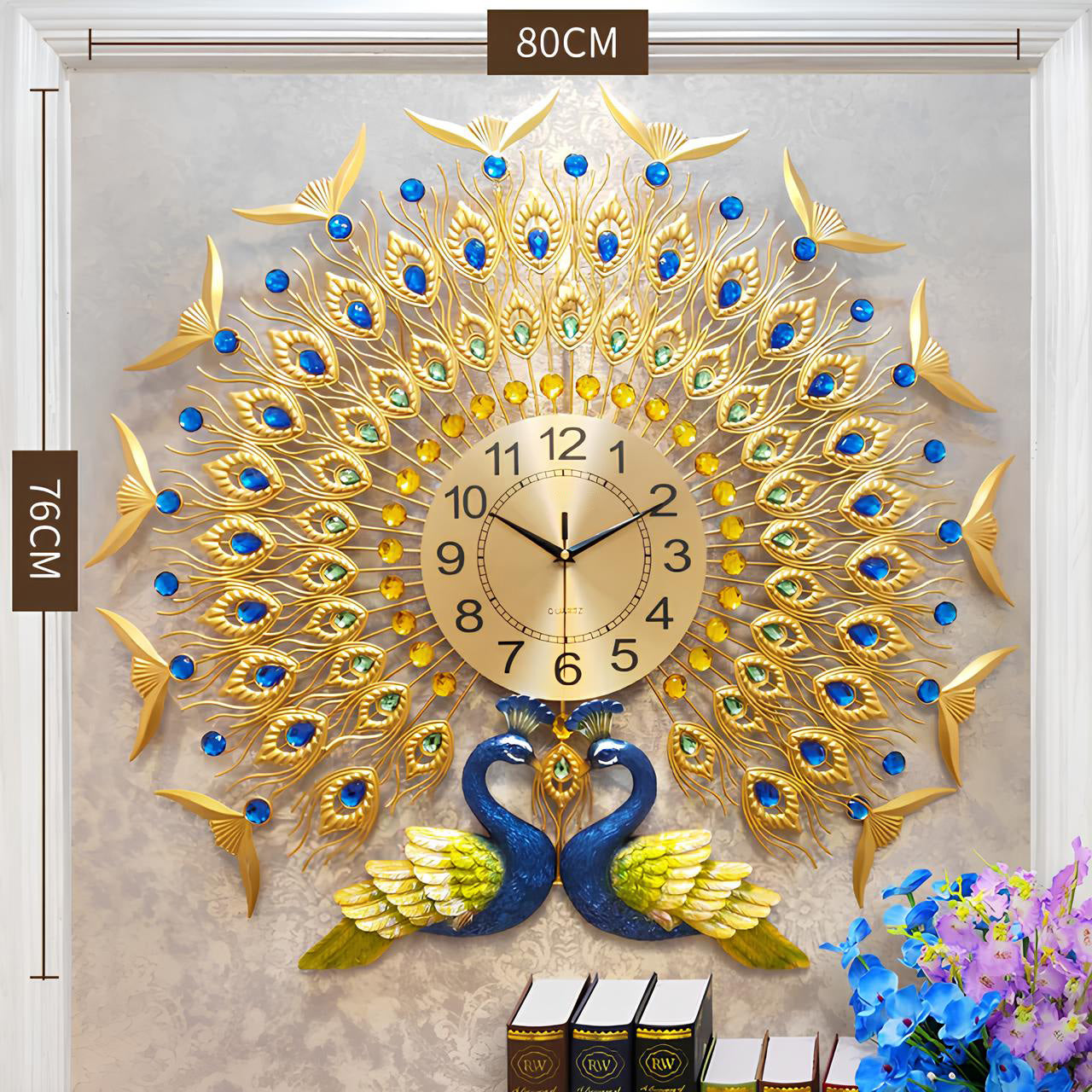 Majestic Peacock 3D Art Clock