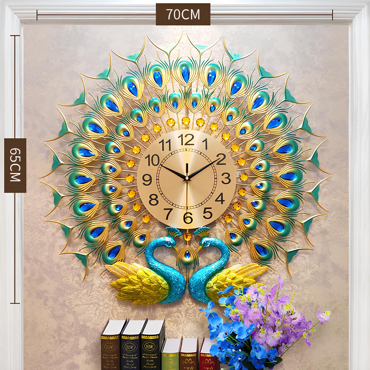 Majestic Peacock 3D Art Clock