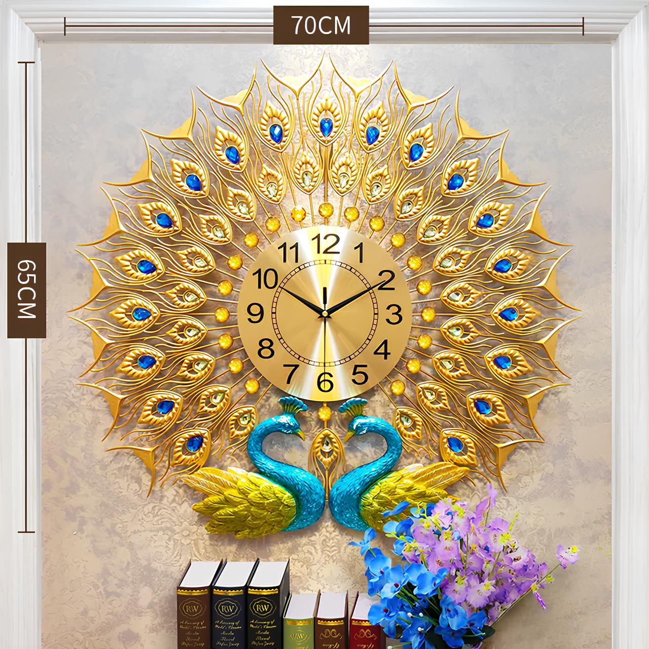 Majestic Peacock 3D Art Clock