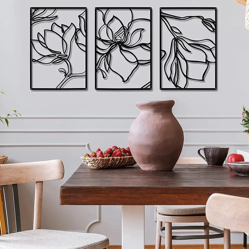 Golden Flora Metal Wall Art