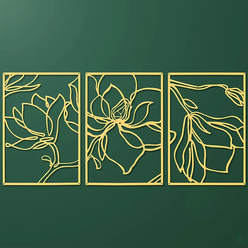 Golden Flora Metal Wall Art