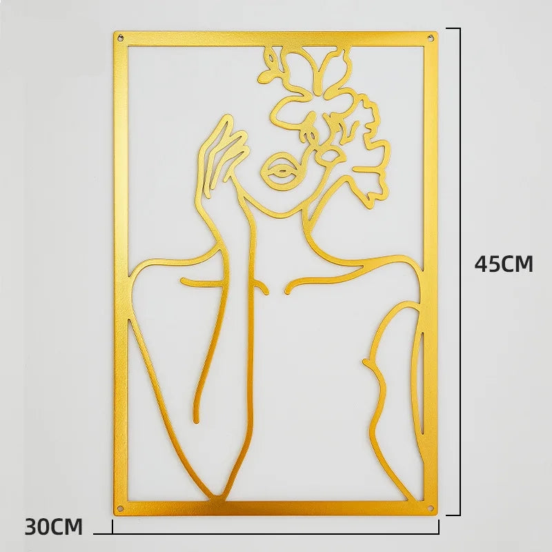 Golden Flora Metal Wall Art