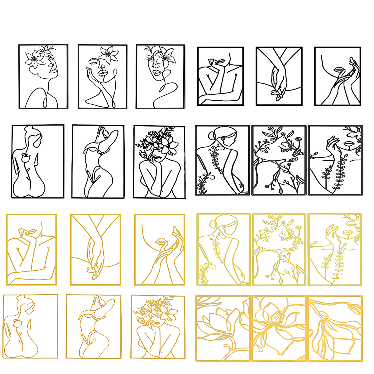 Golden Flora Metal Wall Art