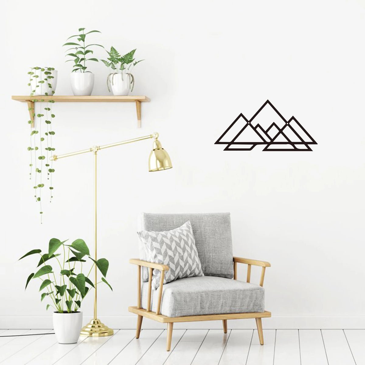 Tri-Mount Geometric Metal Art