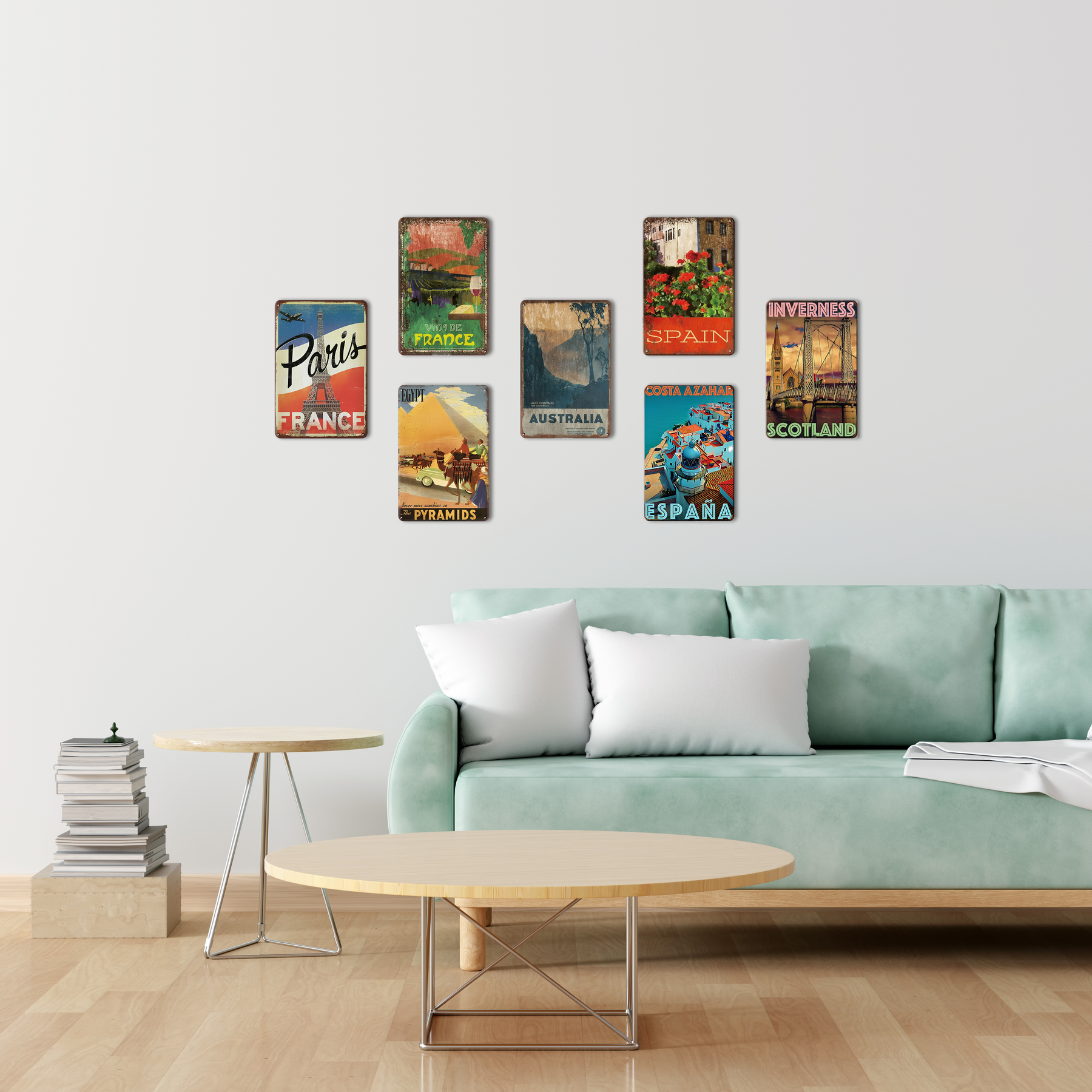 Retro Voyage Metal Art Posters