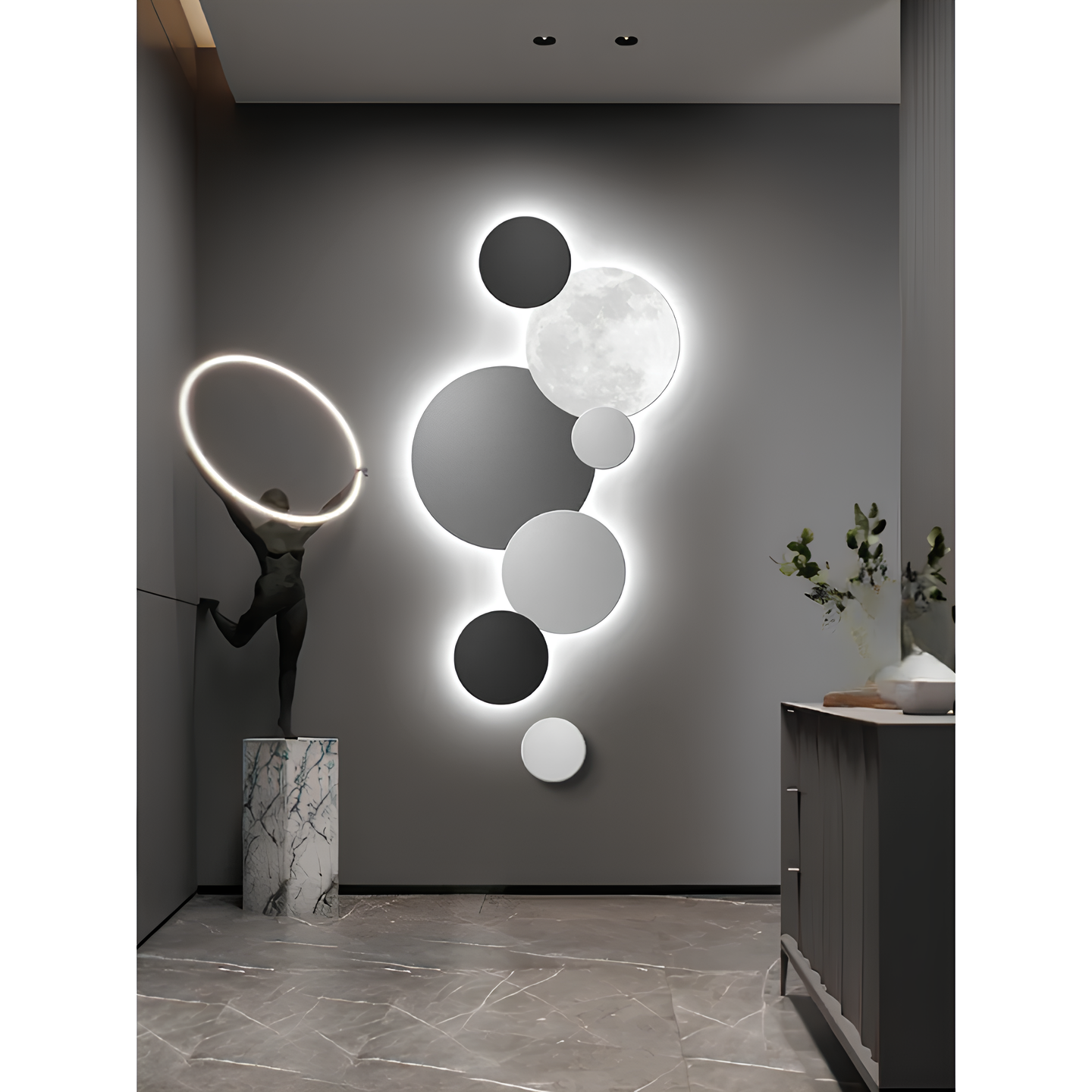 Lunar Glow Modern LED Wall Art