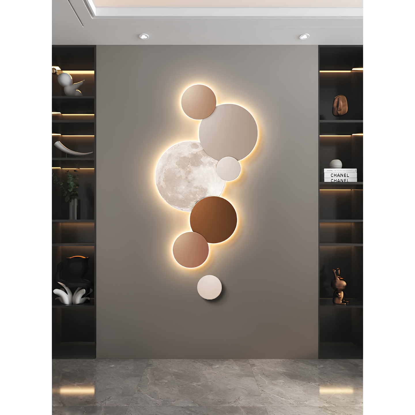 Lunar Glow Modern LED Wall Art