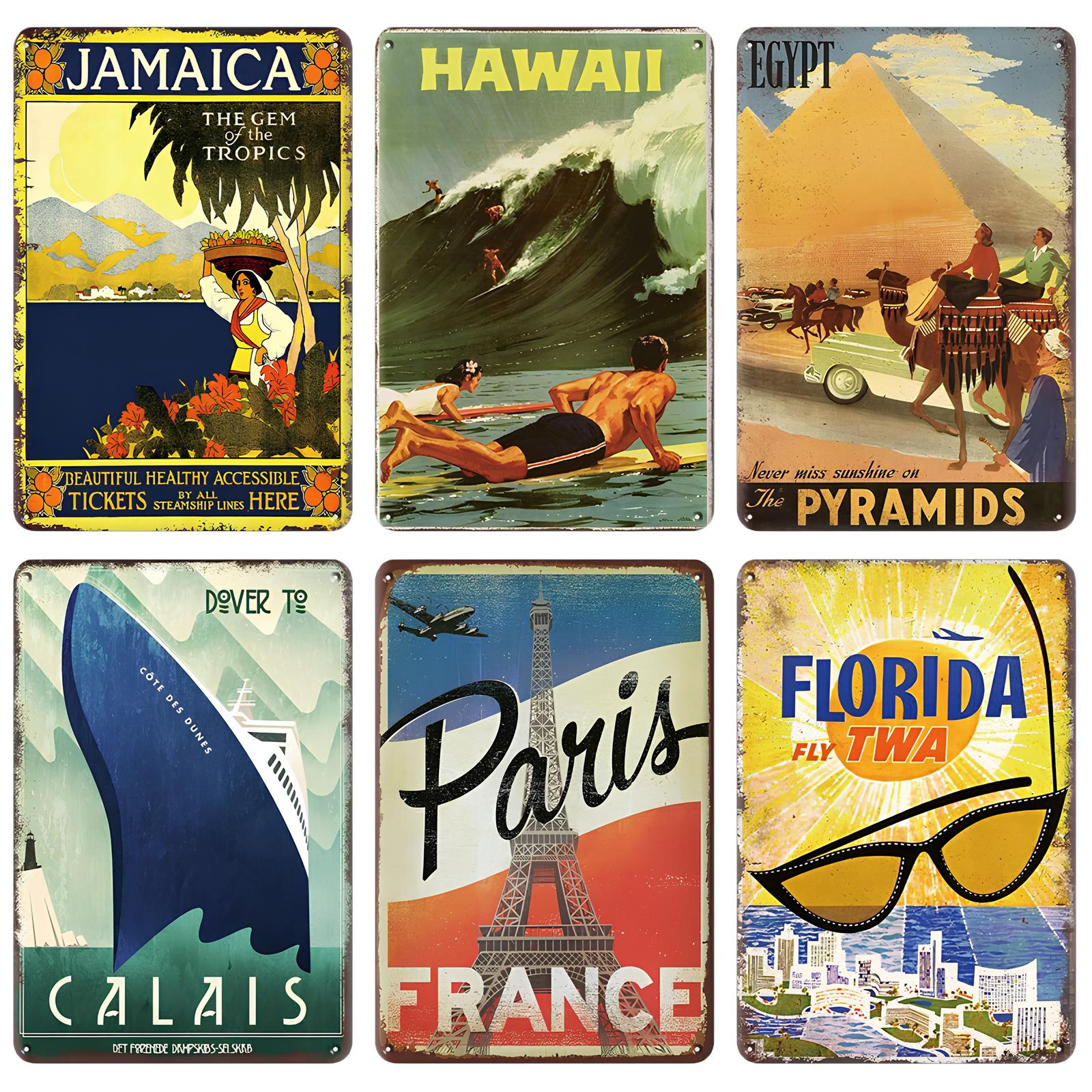 Retro Voyage Metal Art Posters