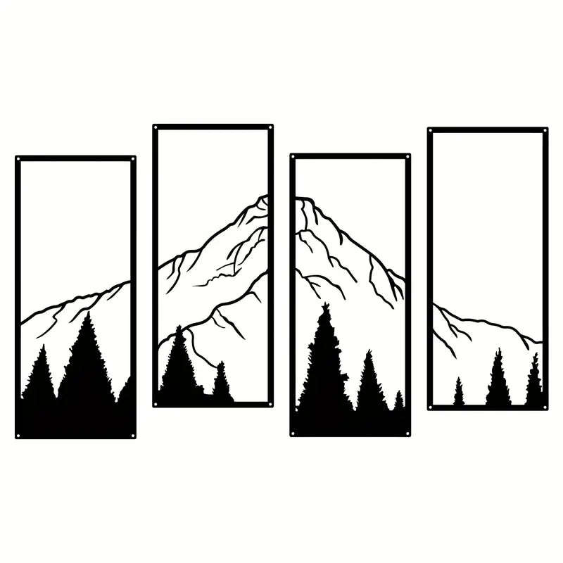 Minimalist Metal Mountain Wall Art