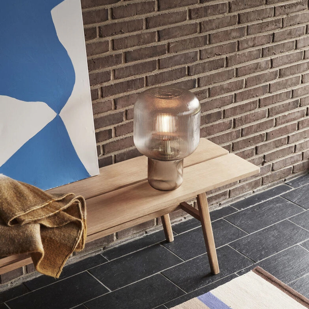 Amberina table lamp with Material Hardware + Glass