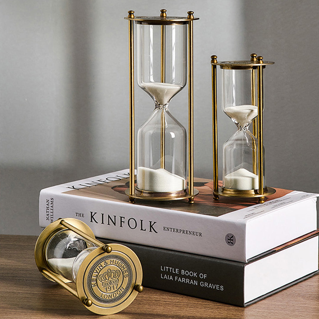Brass Hourglass combined with the fashionable bronzed technique.