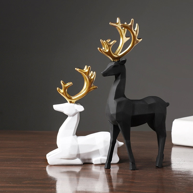 Christmas Reindeer Figurine black and white colour.