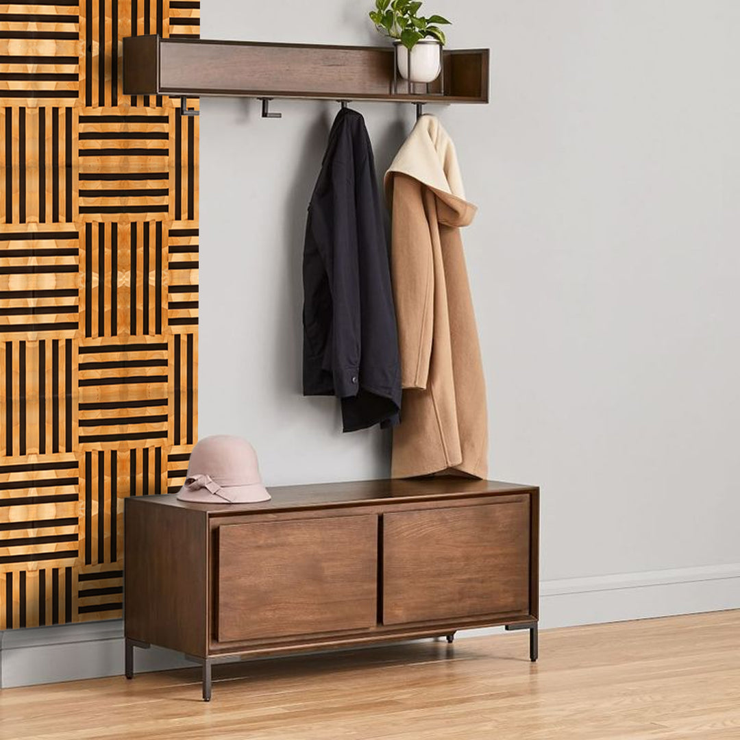 Braid Mosaic Wood Wall Panel with elegant design.