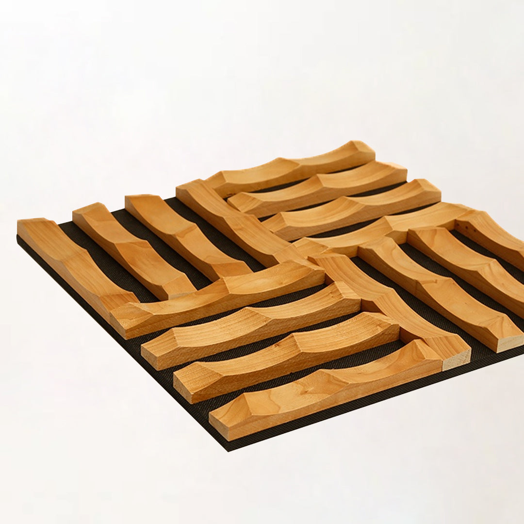 Braid Mosaic Wood Wall Panel with The bold braid pattern.