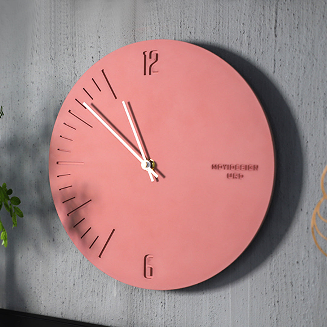 Cement Wall Clock combines two numbers and some lines, showcasing a peculiar style.