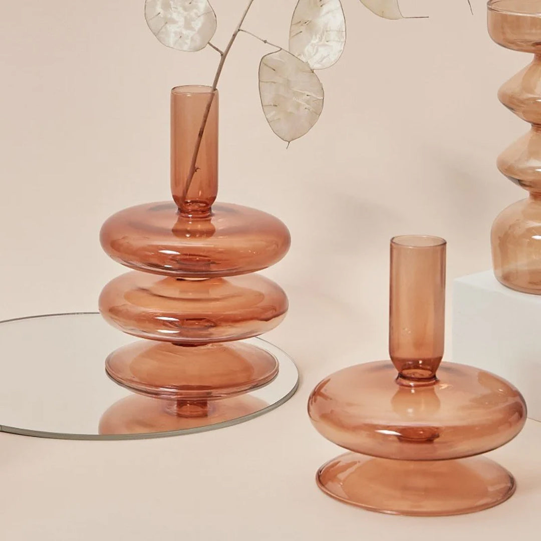 Glass Candlestick Holder have a classical European feel throughout your spaces.
