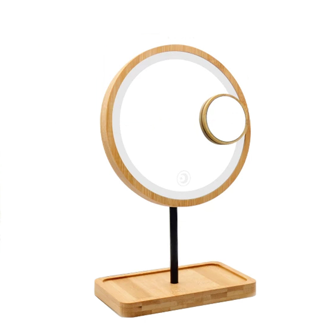 LED Wooden Cosmetic Mirror