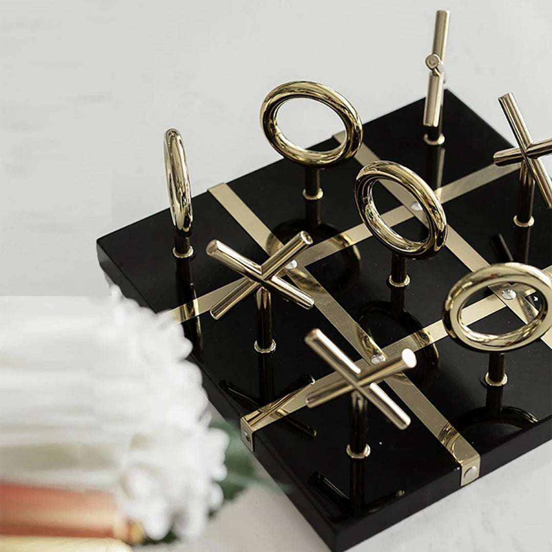 Metal Tic-Tac-Toe Game including 4 Xs and 5 Os