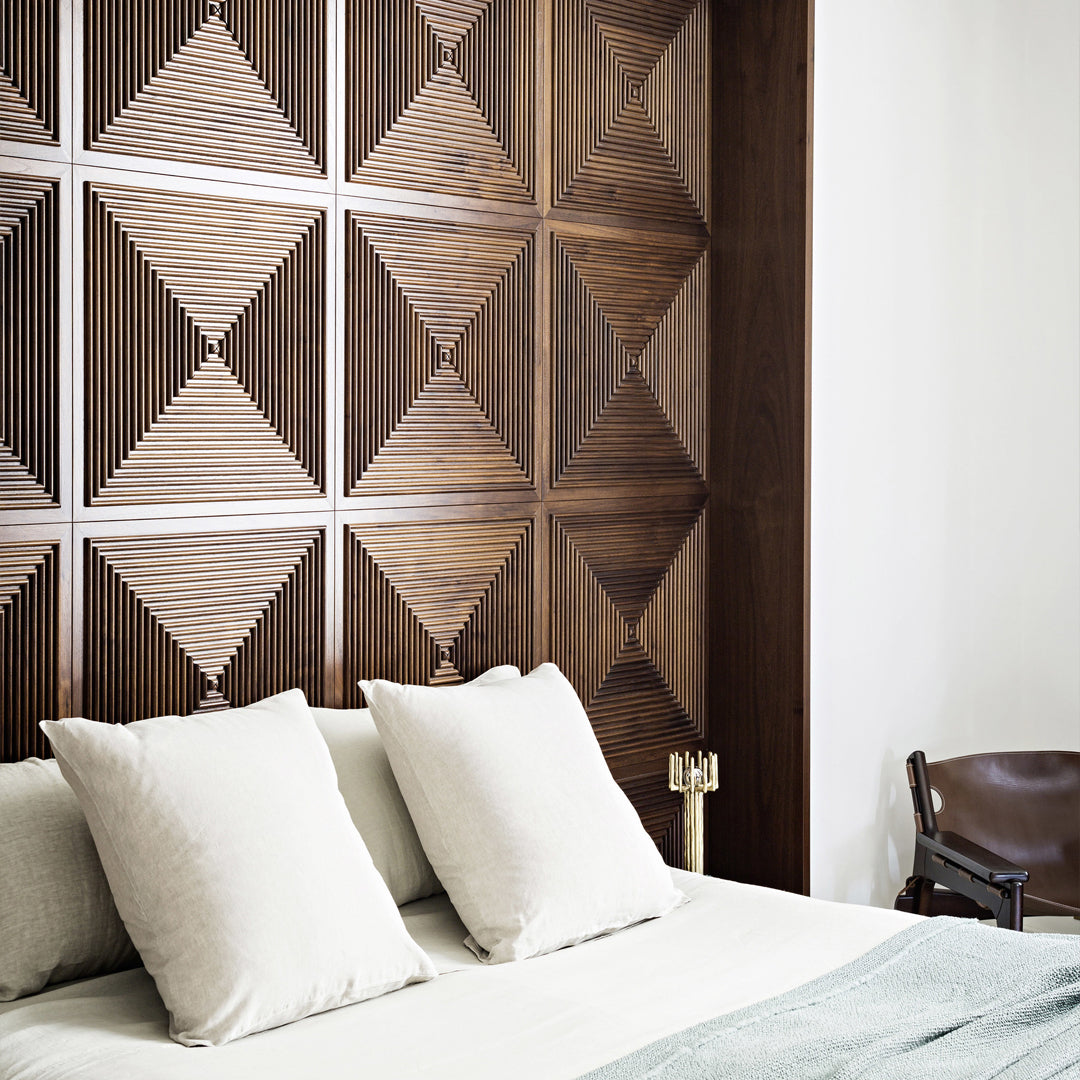 Parallel Mosaic Wood Wall Panel with Size 15.7x15.7”
