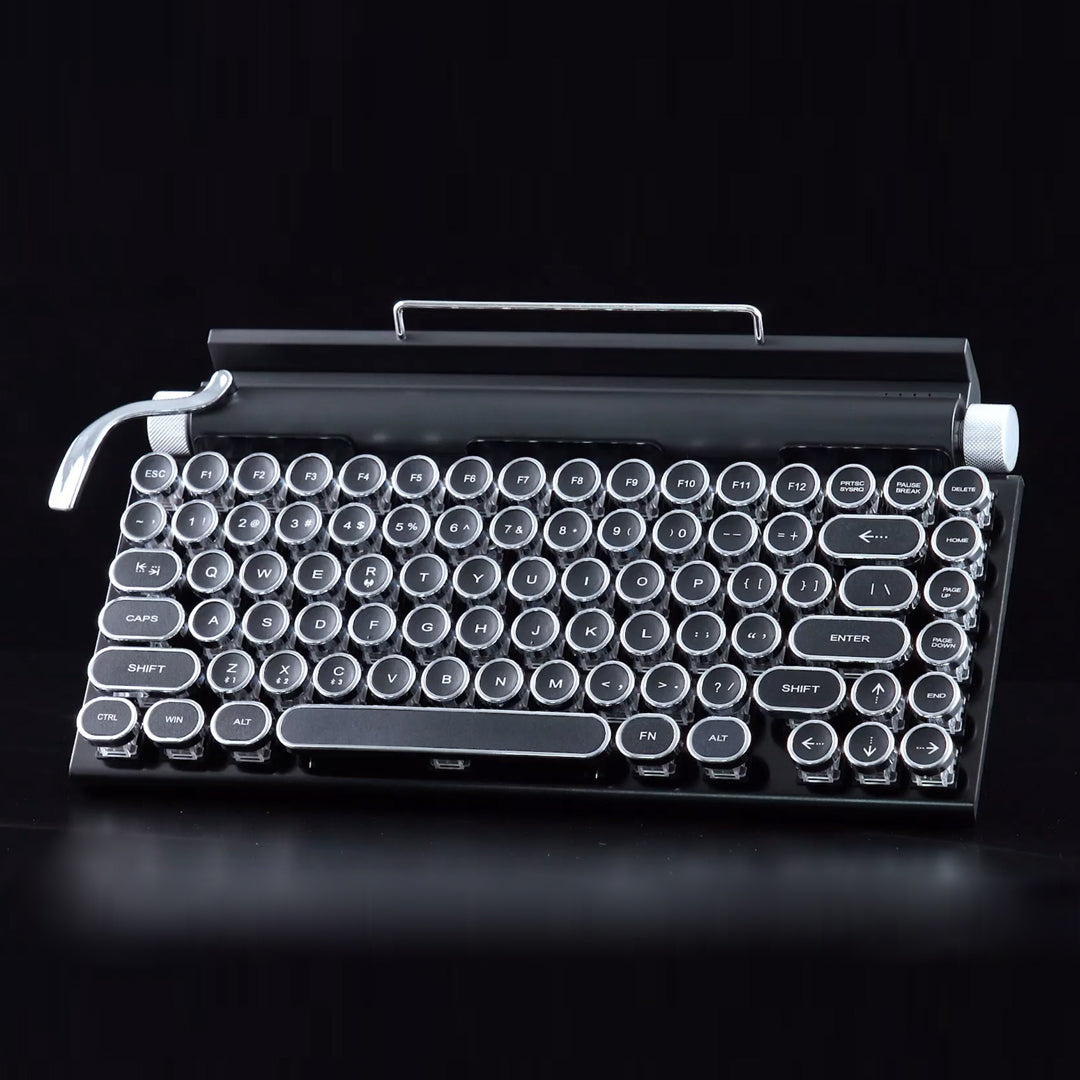 Retro Typewriter Keyboard with the key's backlight using the knob encipher