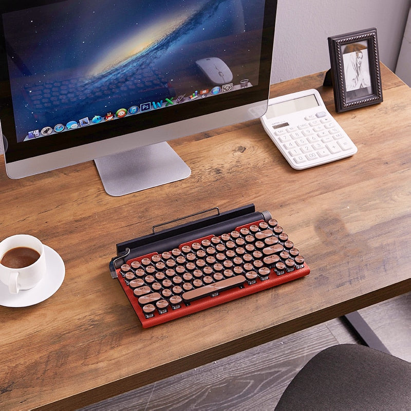 Retro Typewriter Keyboard Made with a metal structure