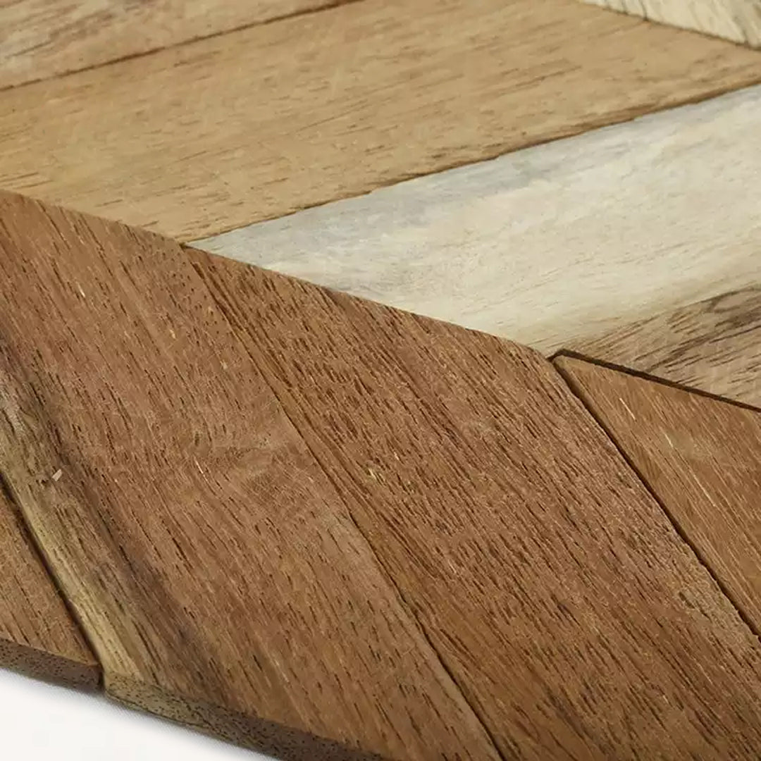 Triangular Mosaic Wood Wall Panel Create a trendy living room decoration quickly