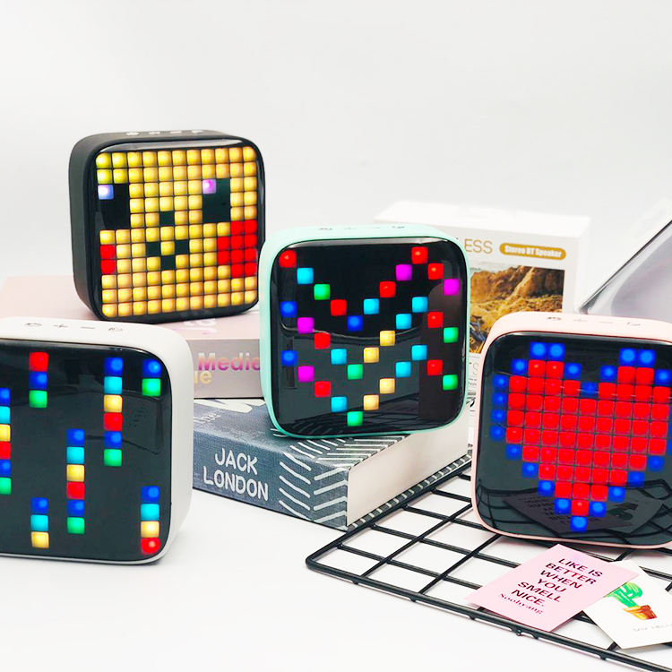 Pixel Art Bluetooth Speaker with Material Metal