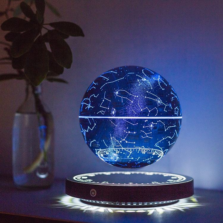 Galaxy RGB Lamp this lamp uses magnetic levitation and is powered wirelessly in the air.