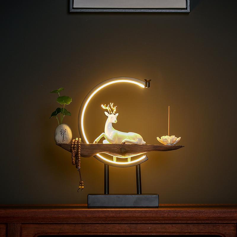 The Deer and Lotus Incense Holder Waterfall Lamp Quality Inspection
