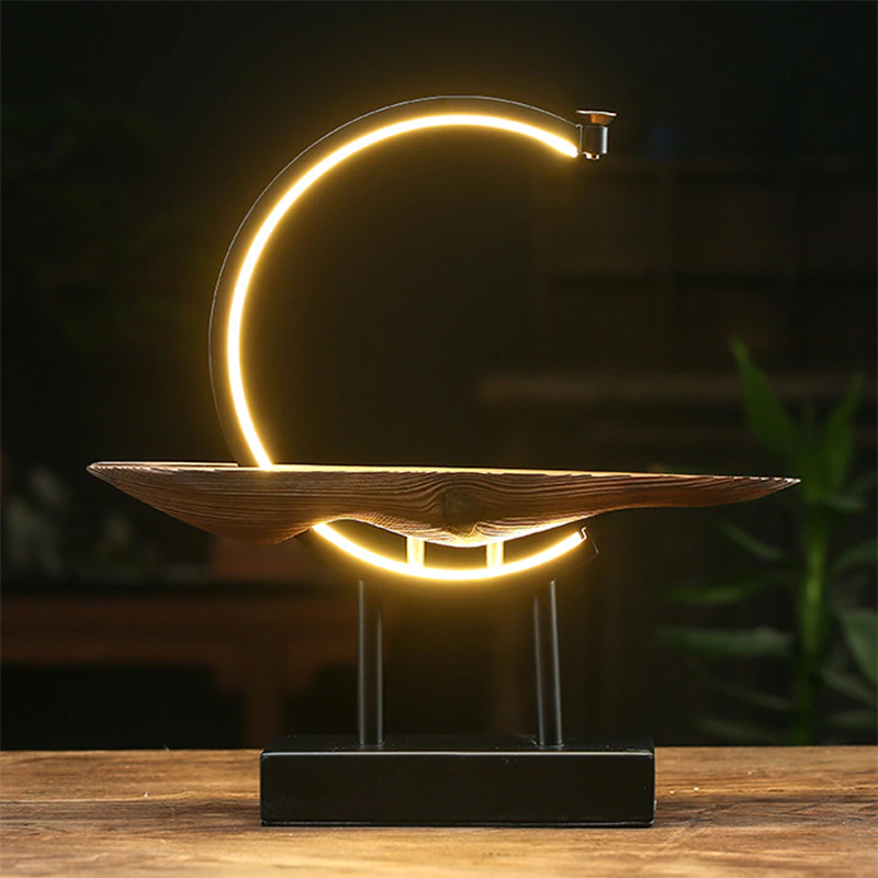The Deer and Lotus Incense Holder Waterfall Lamp The Marriage of Elegance and Functionality