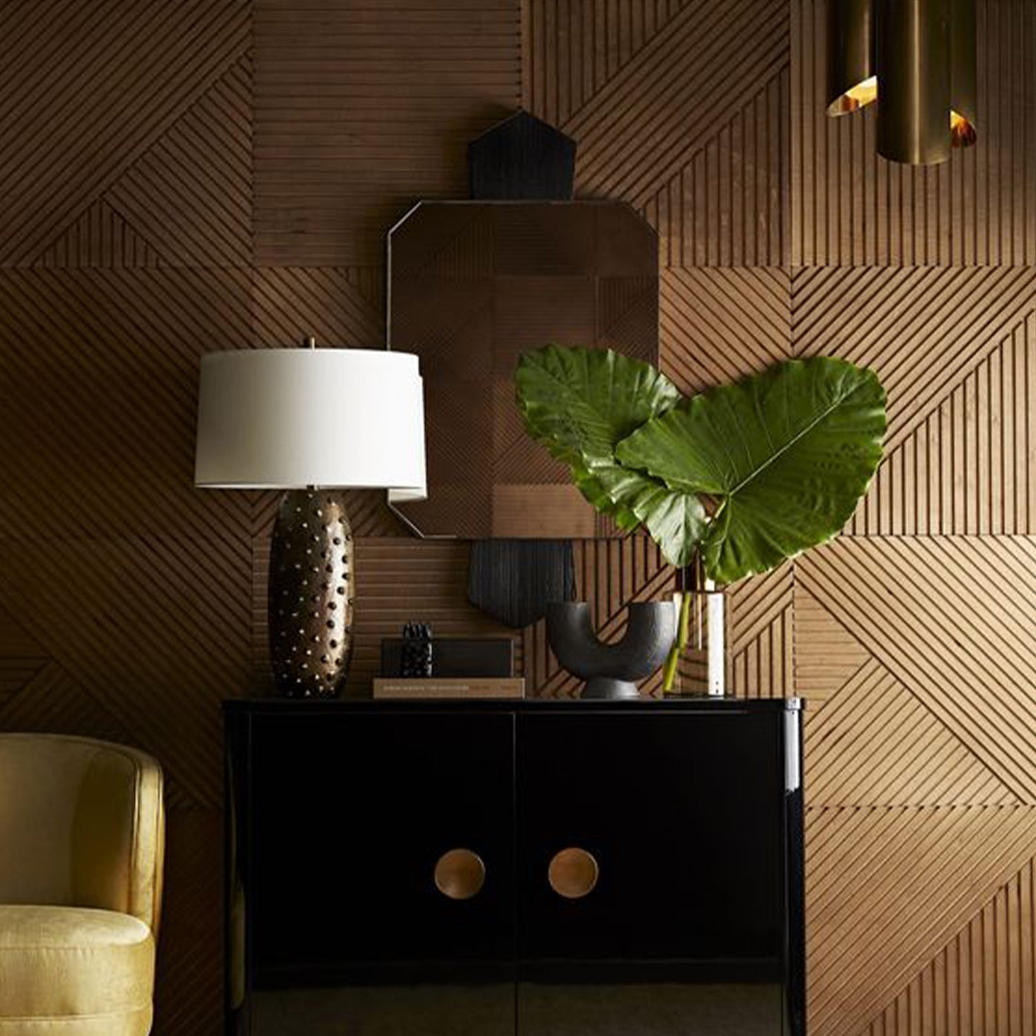 Mosaic Wood Wall Panel Color Light Brown