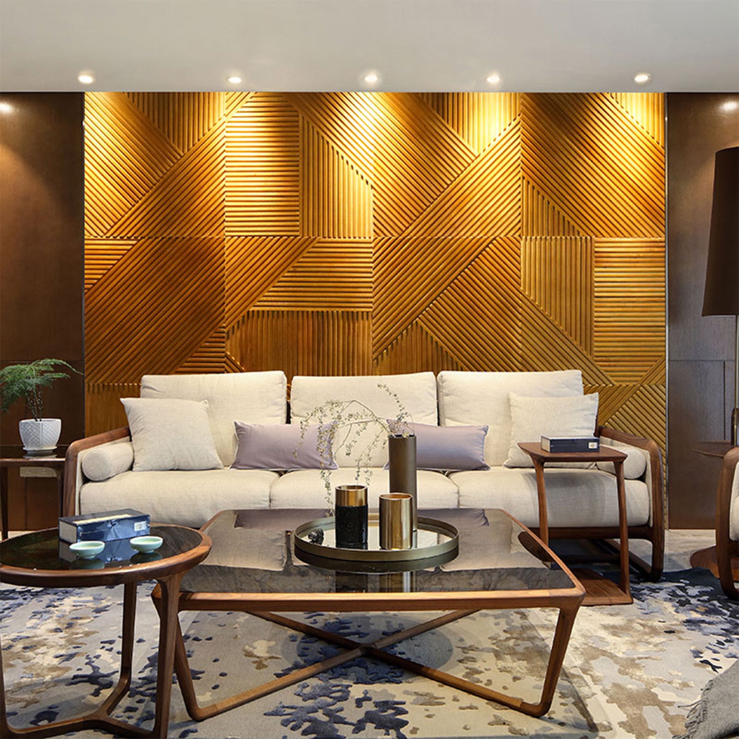 Mosaic Wood Wall Panel Size: 60cm x 60cm
