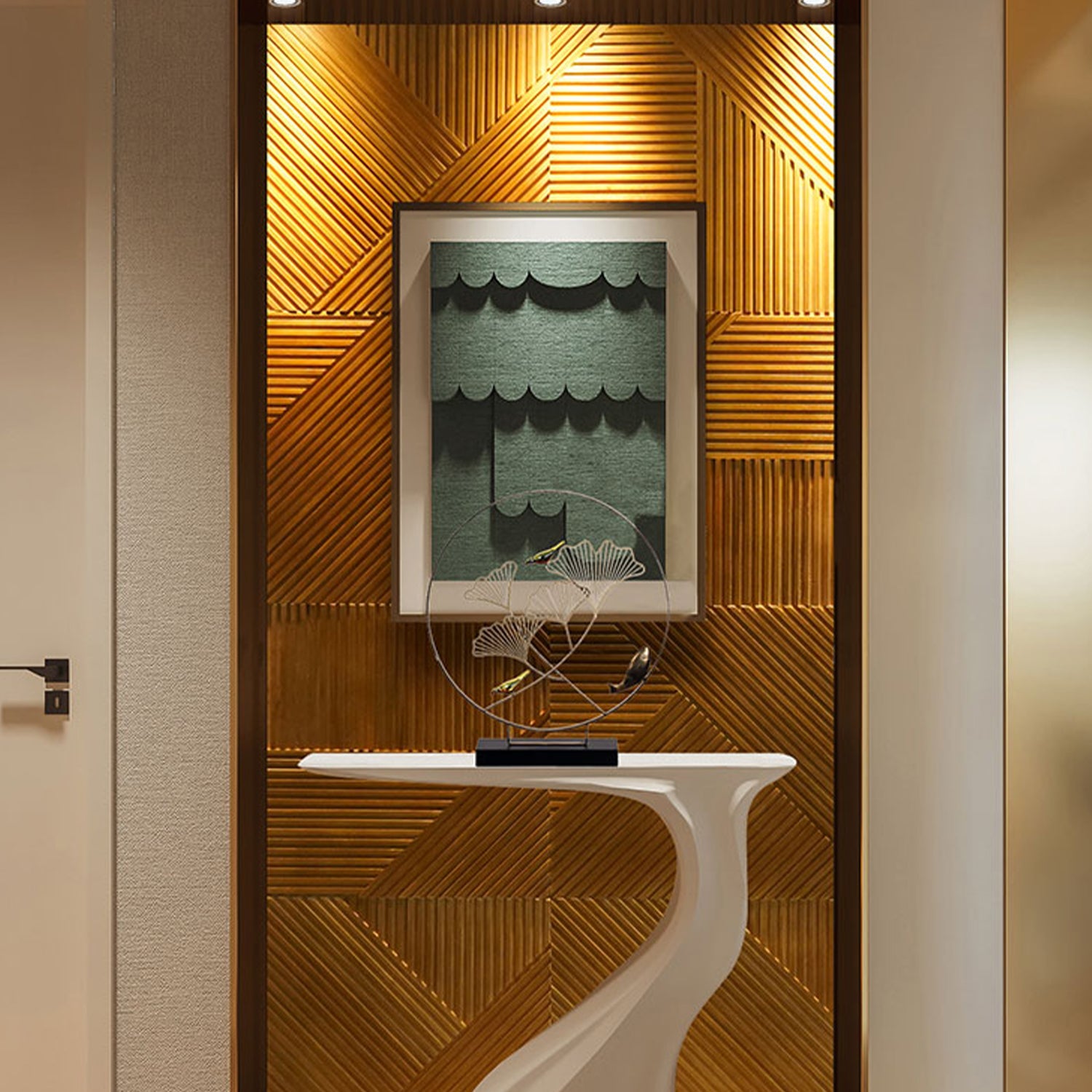 Mosaic Wood Wall Panel Comes with 3 different designs.