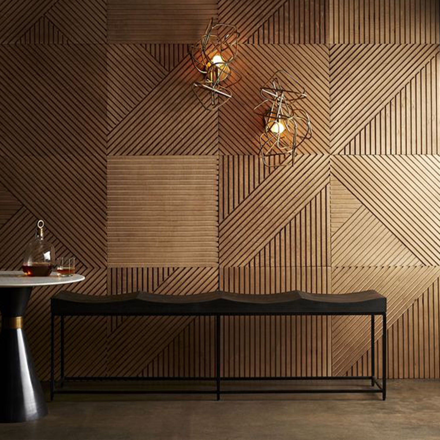 Mosaic Wood Wall Panel Quality Inspection