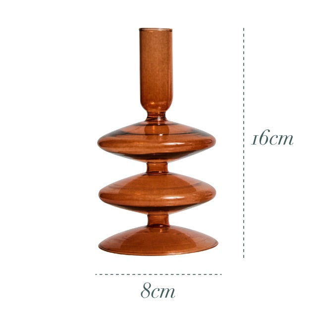 Glass Candlestick Holder