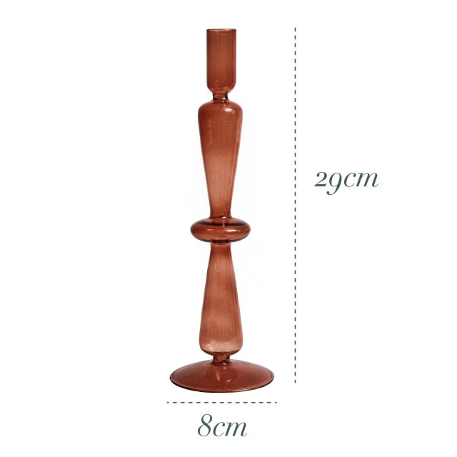 Glass Candlestick Holder