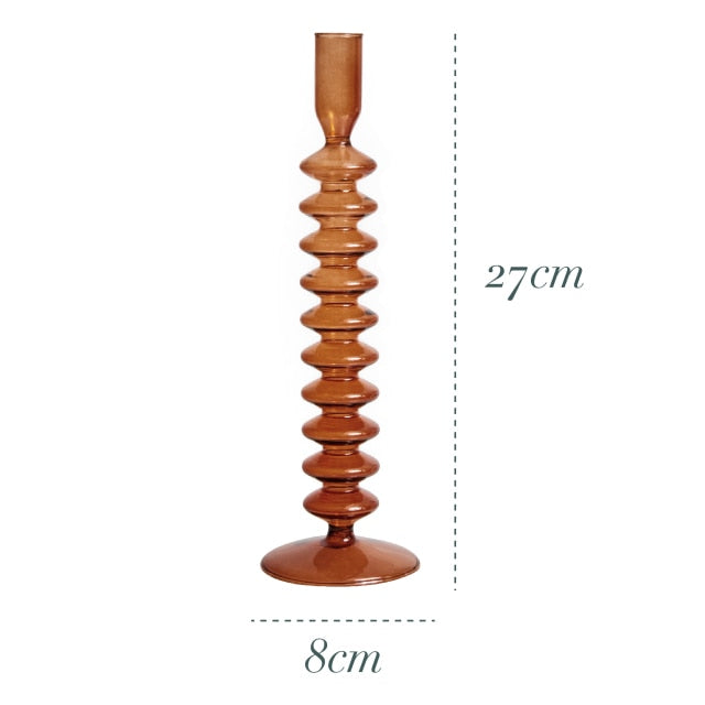 Glass Candlestick Holder