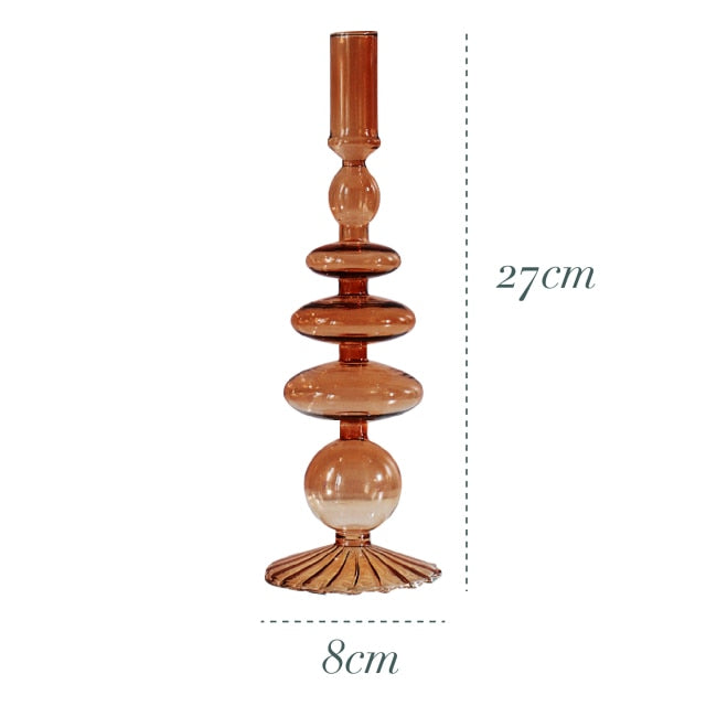 Glass Candlestick Holder