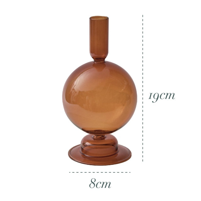 Glass Candlestick Holder