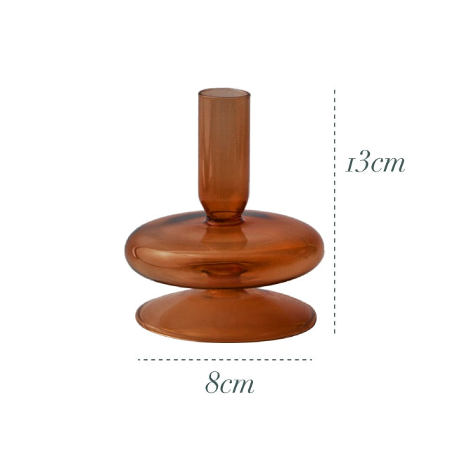 Glass Candlestick Holder