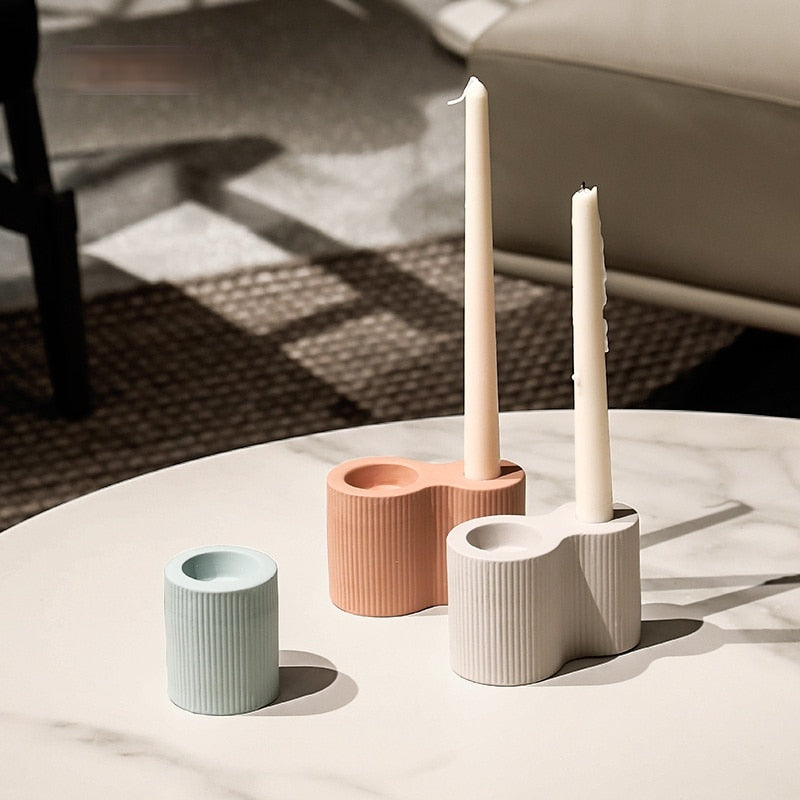 Lucide Candlestick Holder with a shallow ripple design